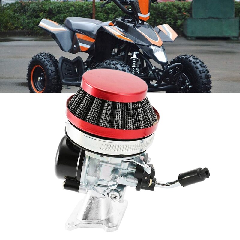 Forgasser luftfilter + pakning bilstabel for 47cc 49cc mini moto atv skittlomme sykkel