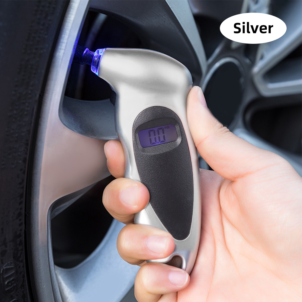 handheld bandenspanningsmeter achtergrondverlichting Hoge precisie digitale monitoring autoband luchtmeter LCD-scherm manometer barometers: YELLOW