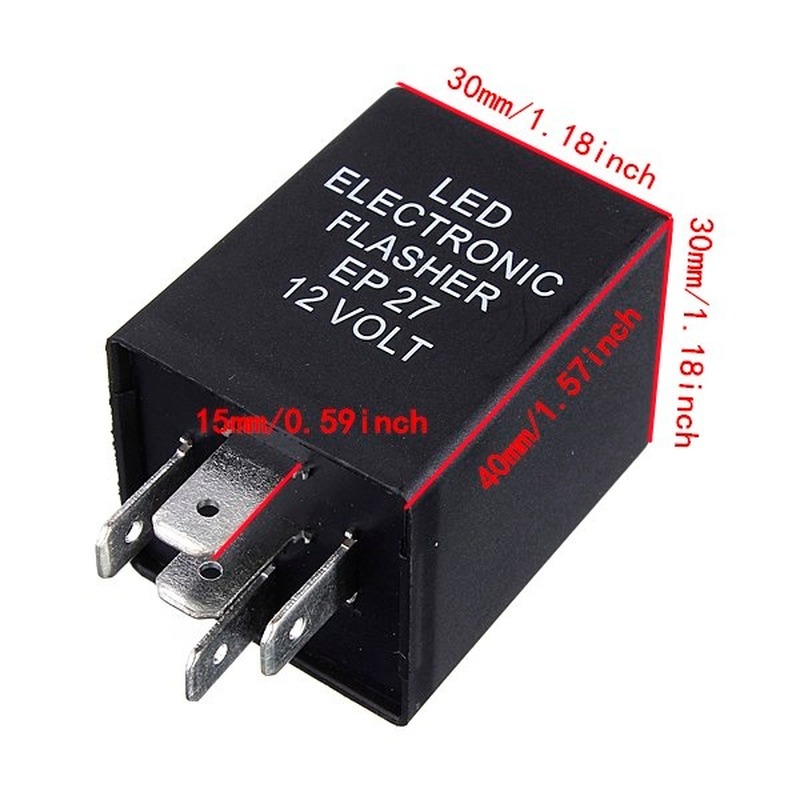5 ben 12v bil led elektronisk blinkrelæ  ep27 led blinklys blink blinkrelæ biltilbehør