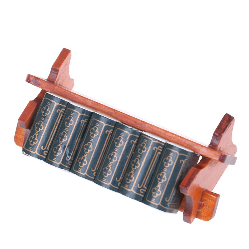 1Pc 1/12 skala domek dla lalek miniaturowa drewniana półka na książki śliczne mini akcesoria gazeta stojak zabawki lalki dom akcesoria