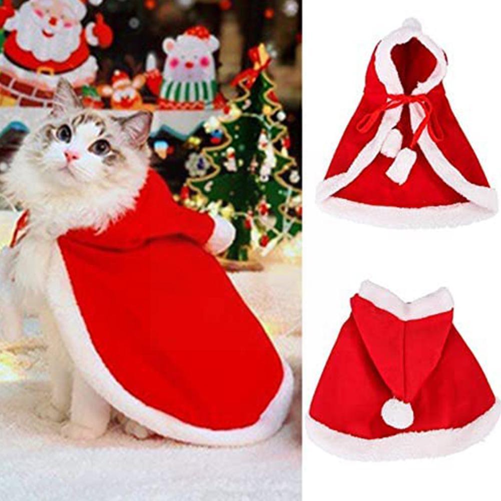 Funny Pet Dogs Christmas Clothes Christmas Cat Dog Hat Cosplay Costume Dogs Dress Christmas Cloak Clothing Cats Year Co M8F0