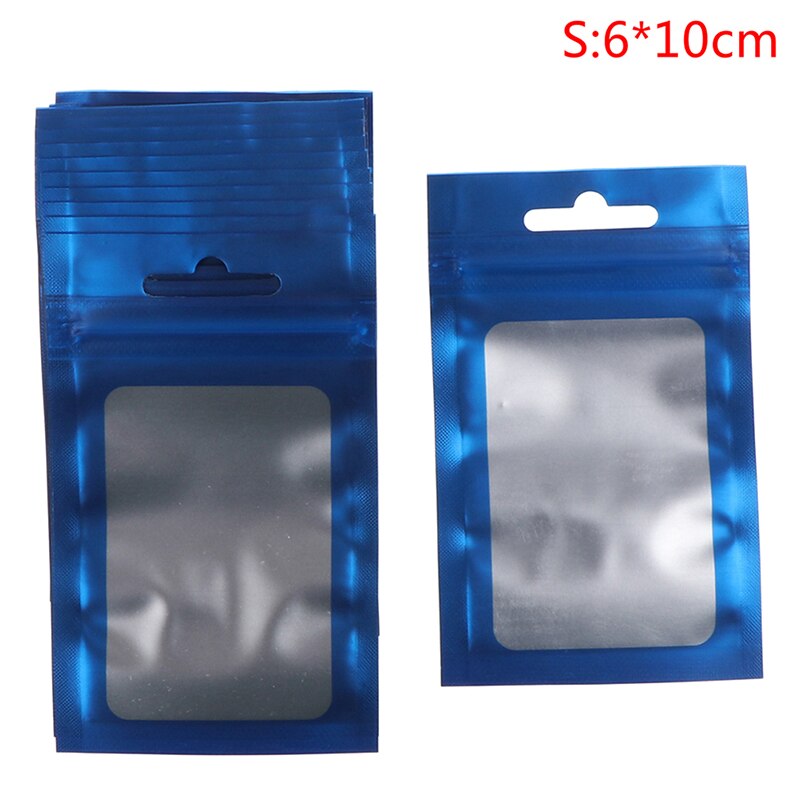20Pcs/Pack Matte Zip lock Plastic Bag Aluminum Foil Hologram Food Pouch Small Water Proof Zipper Reclosable Pouches 3 Size: BLS