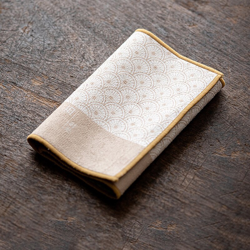 Paño de té de gamuza para el hogar, paño grueso de limpieza de mesa, accesorios de té de Kung Fu absorbente fuerte, de algodón: Beige