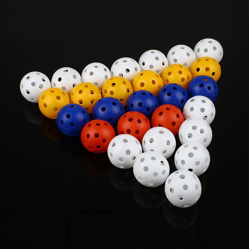 50 Stuks 40Mm Golf Training Ballen Plastic Luchtstroom Hollow Met Gat Golfballen Outdoor Golf Practice Ballen Golf Accessoires
