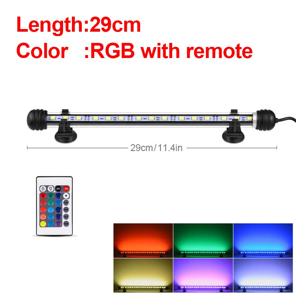 Aquarium light Fish Tank LED lighting For Aquarium Aquatic Pant Grow lamp 19-49cm Aquariums Decoration Fishbowl Accessories 220V: 29cm-RGB