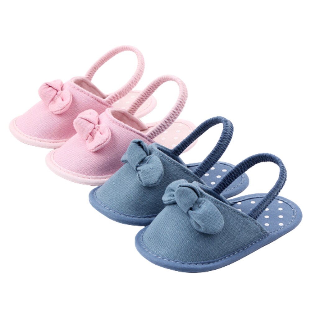 Prewalker do bebê, cor sólida anti-deslizamento sandálias sapatos de bebê para meninas meninos, branco/rosa/azul denim