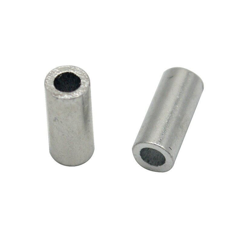 Aluminum Fishing Crimp Sleeves 100pcs/lot Single Round Fishing Line Crimping Tube Wire Crimp Connector Accessories 1.0-2.0mm