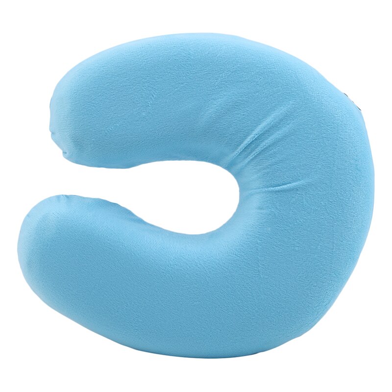 Accesorios de viaje para dormir, almohada de apoyo para el cuello, espuma de memoria, en forma de U, para avión: sky blue