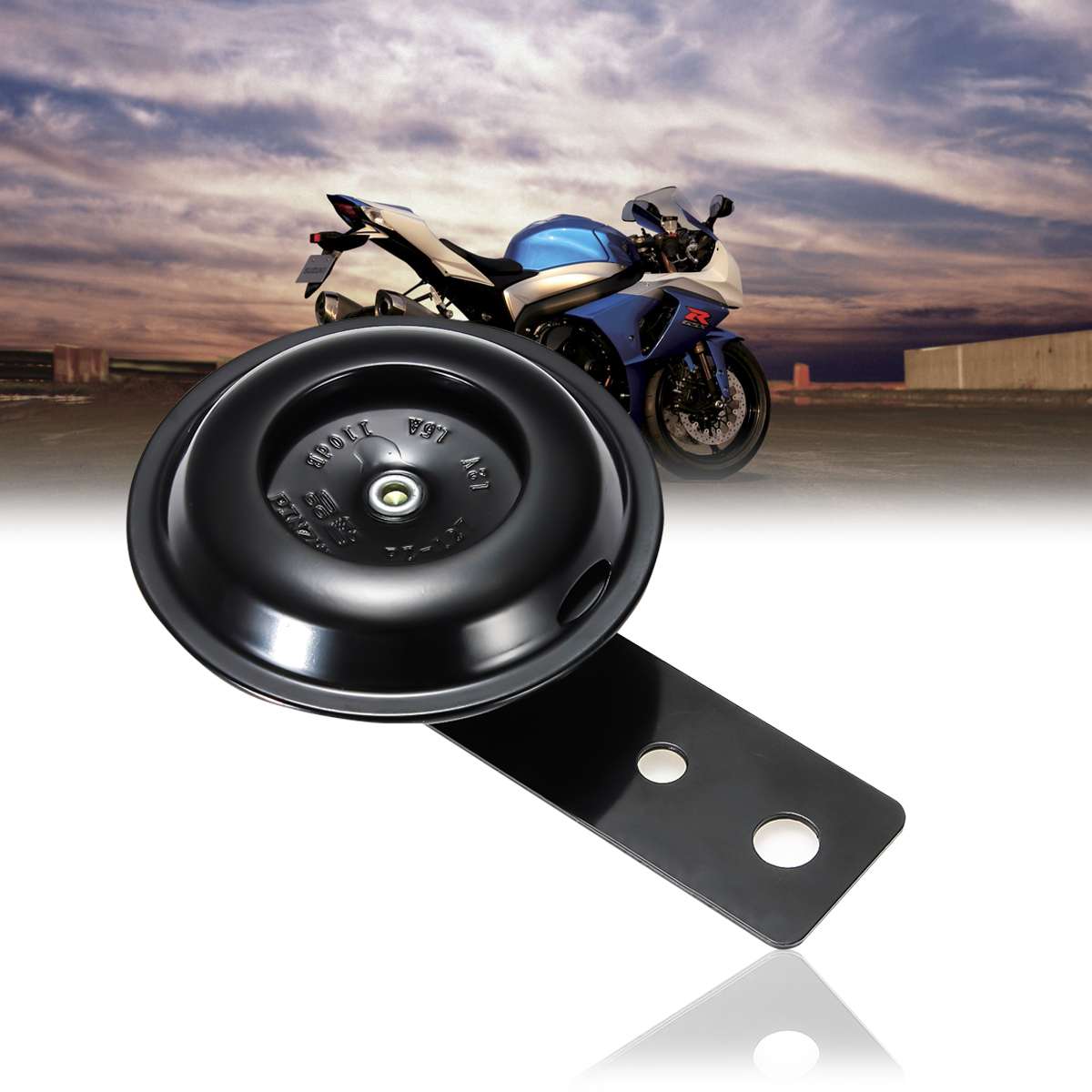 Black Universal Motorcycle DIY Mount Air Siren Electric Horn kit DC12V 105dB Loud Speaker For Scooter Moped ATV Bikes Boat