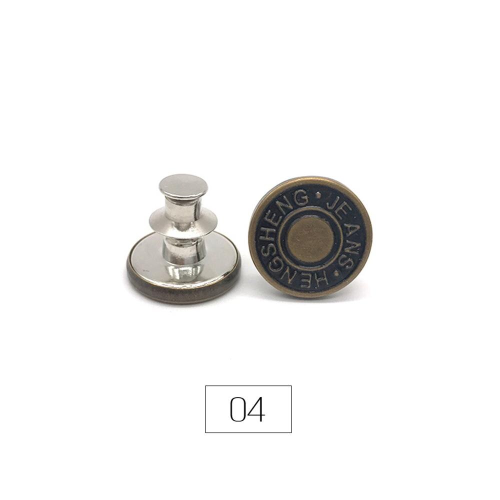 2 Stuks Snap Fastener Metalen Knoppen Voor Kleding Jeans Perfect Pas Button Zelf Verhogen Verminderen Taille 17Mm Gratis Nail naaien Botones: 04