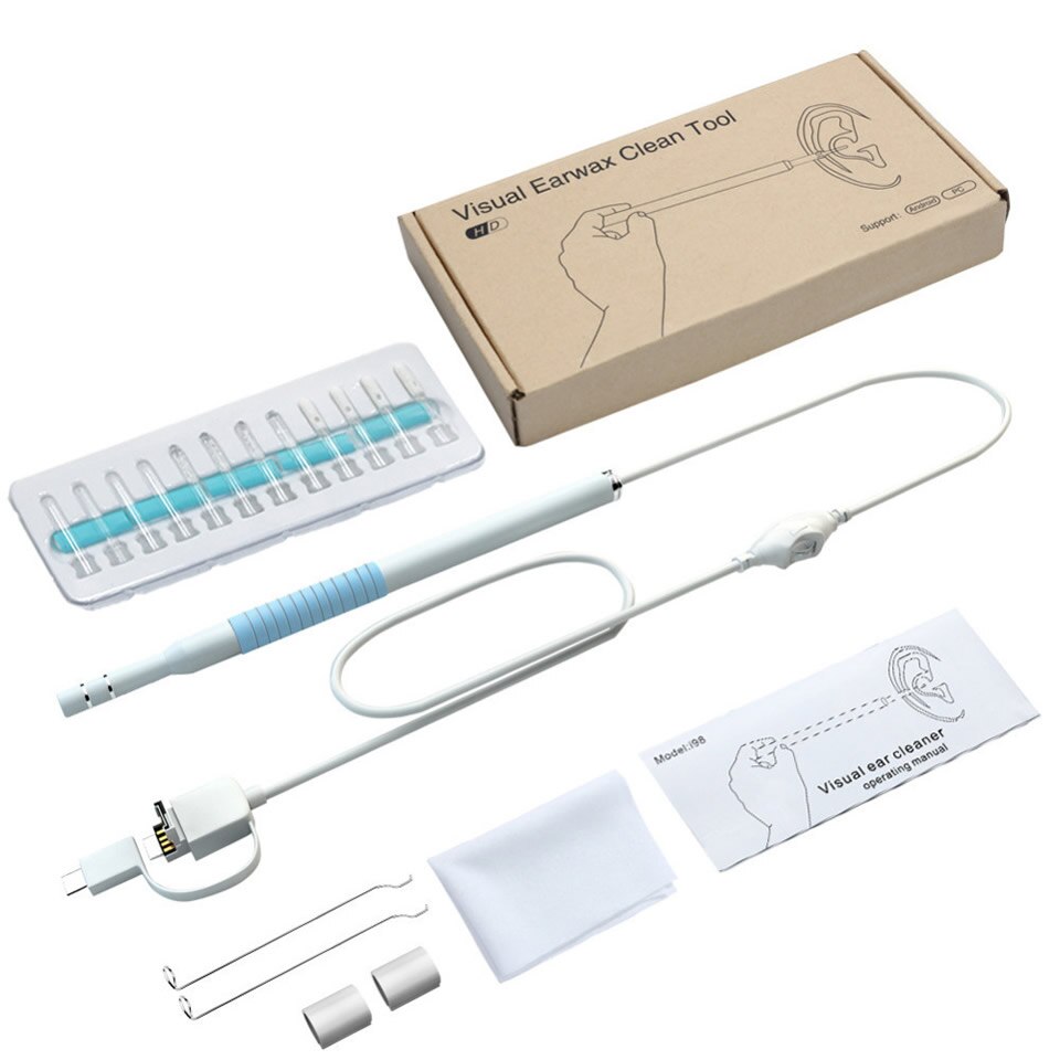 Endoscopio USB para limpieza de oídos, cuchara Visual para los oídos, 5,5mm, 0.3MP, Mini cámara, Android, PC, otoscopio, boroscopio, herramienta para el cuidado de la salud