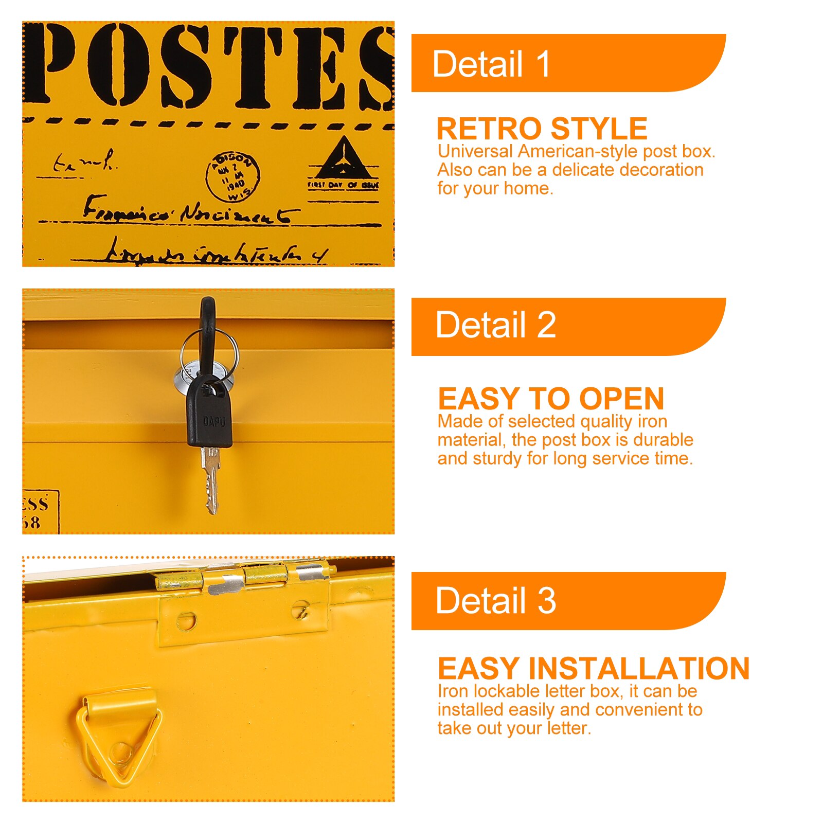 1 Pc blokada skrzynka pocztowa retro skrzynka na listy robić montażu na ścianie skrzynka na listy gazeta skrzynka pocztowa