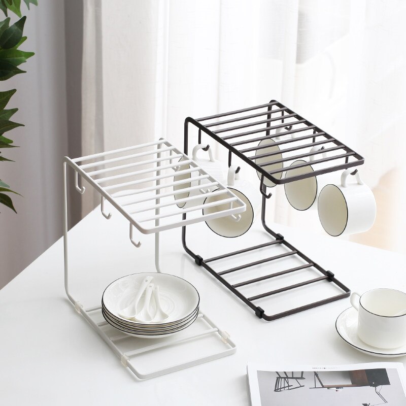 Porte-tasse à café à crochets multiples, organisateur de thé en verre, porte-Marc, organisateur de rangement de cuisine