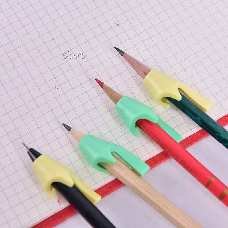 2Pcs Tools Two Finger Pencil Holder Ergonomic Non-toxic Writing Aid Grip Silicone Grip Soft Training Posture Correction Children