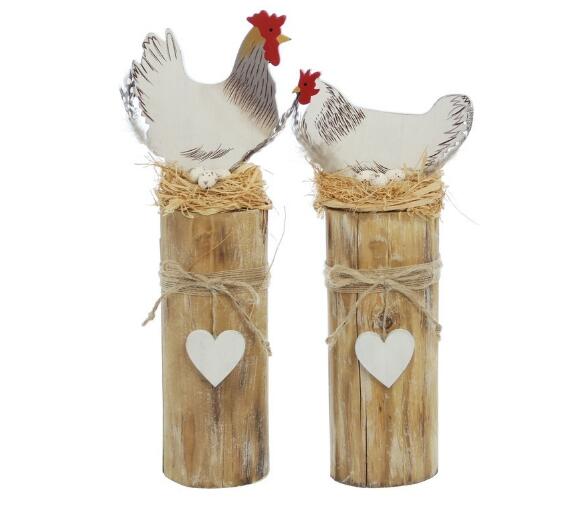 2pcs/lot,High31cm+high27cm,European Country Cute Wooden Old Wind Chicken Decoration,Deskpot Oranment,Easter