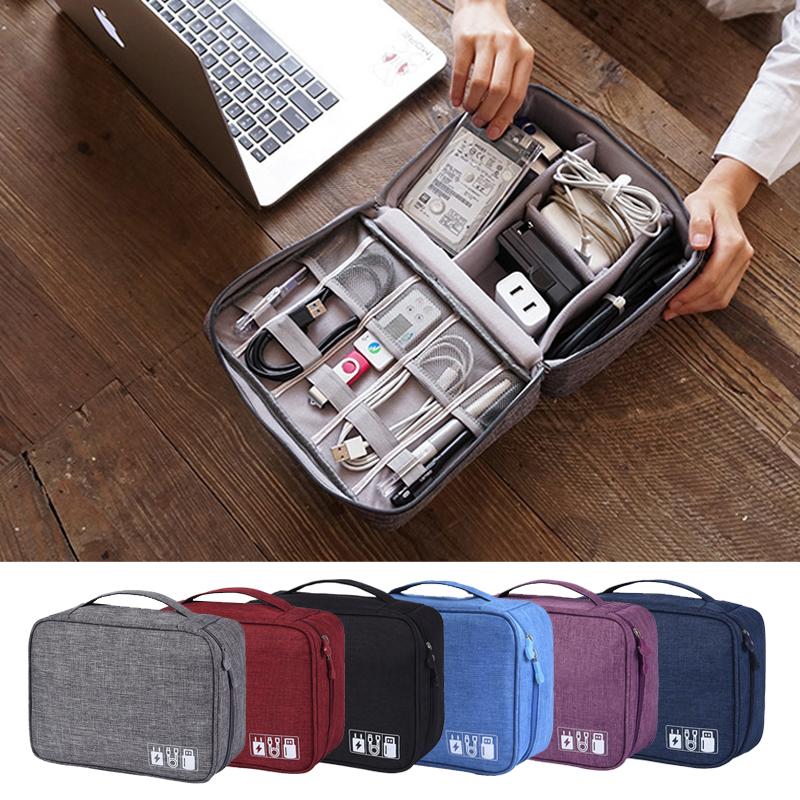 Portable Digital Storage Bags Organizer USB Gadgets Cables Wires Charger Power Battery Zipper Cosmetic Bag Case Accessories Item