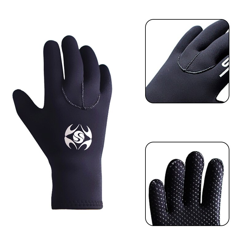 1pair Set Dykning Neopren Snorkling Surfing Vattensport Skid Proof Vatdrakt Handskar Svart Bla L