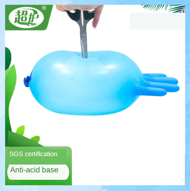 Fabriekspoedervrije, slijtvaste wegwerphandschoenen van nitril, blauwe antislip zuurbestendige laboratoriumhandschoenen van nitril