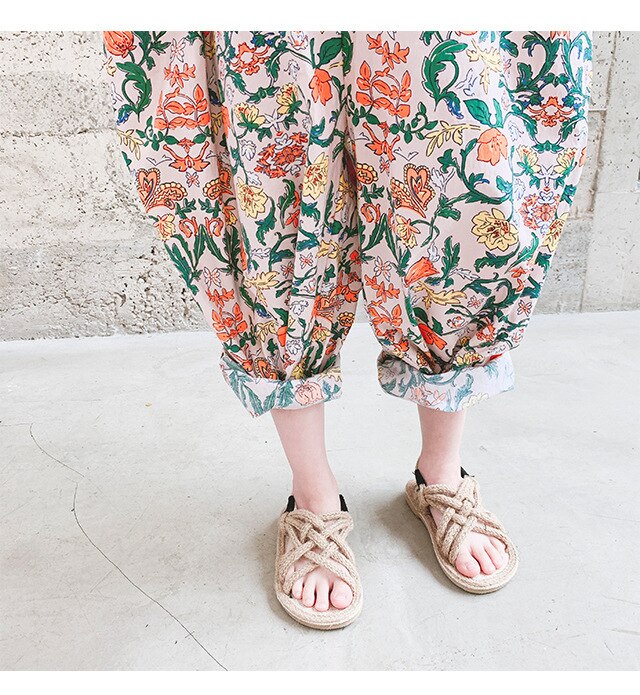 Mono Casual para niñas mono estampado Floral verano niños chándal para niñas peleles ropa para niños 3 4 5 6 7 año