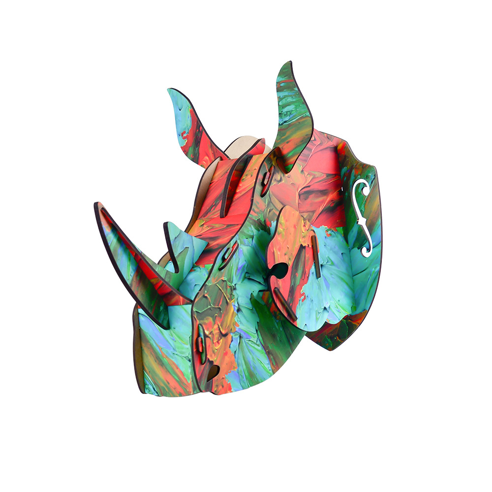 3D Dierenkop Muur Mount Herten/Eenhoorn/Rhino Hoofd Houten Diy Speelgoed Kinderkamer Muur Opknoping Decoratie Verjaardag kerstcadeau