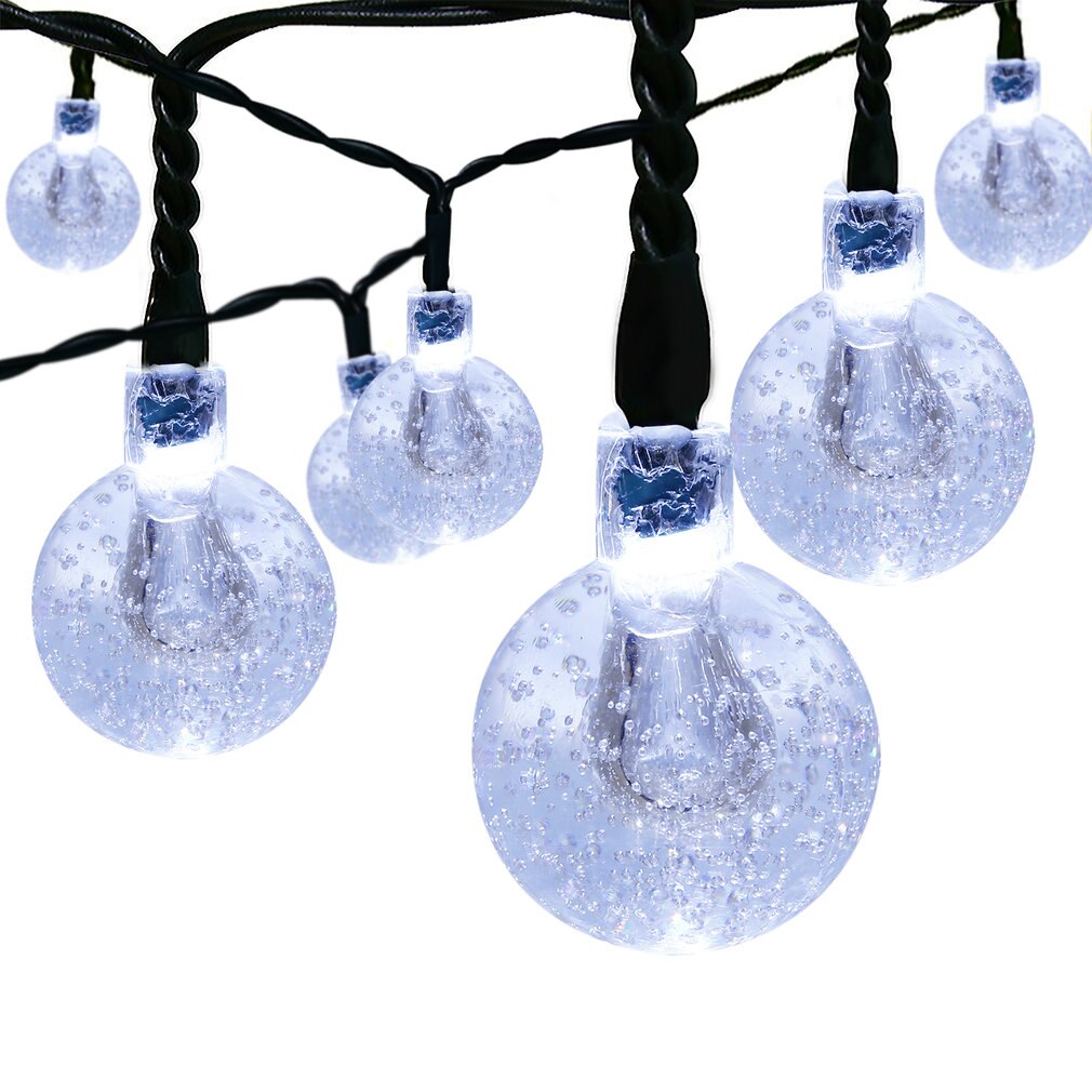 30 led bubblor solslinga ljus utomhus globala ljus kristallkula fe dekoration julfest hem gräsmatta: Default Title