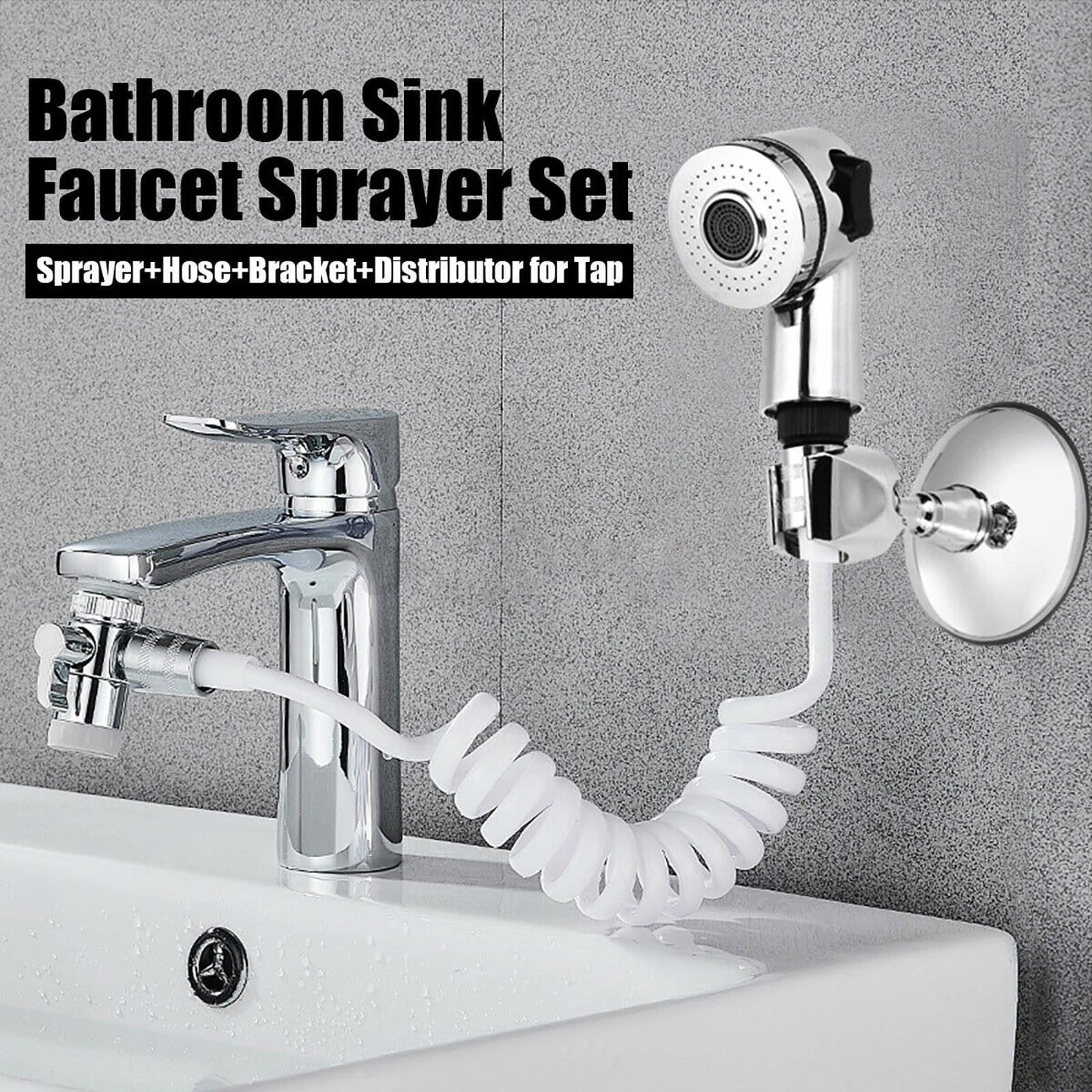 40# Bathroom Durable Sink Faucet Sprayer Simple Install Water Tap Extension Nozzle Adjustable Shower Set Декор Дома