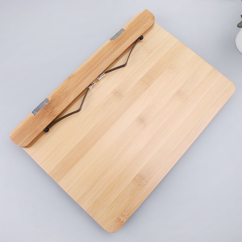 Bamboe Verstelbare Leesboek Houder Lade Pagina Papier Clips Opvouwbare Tablet Kookboek Draagbare Stevige Bookstand
