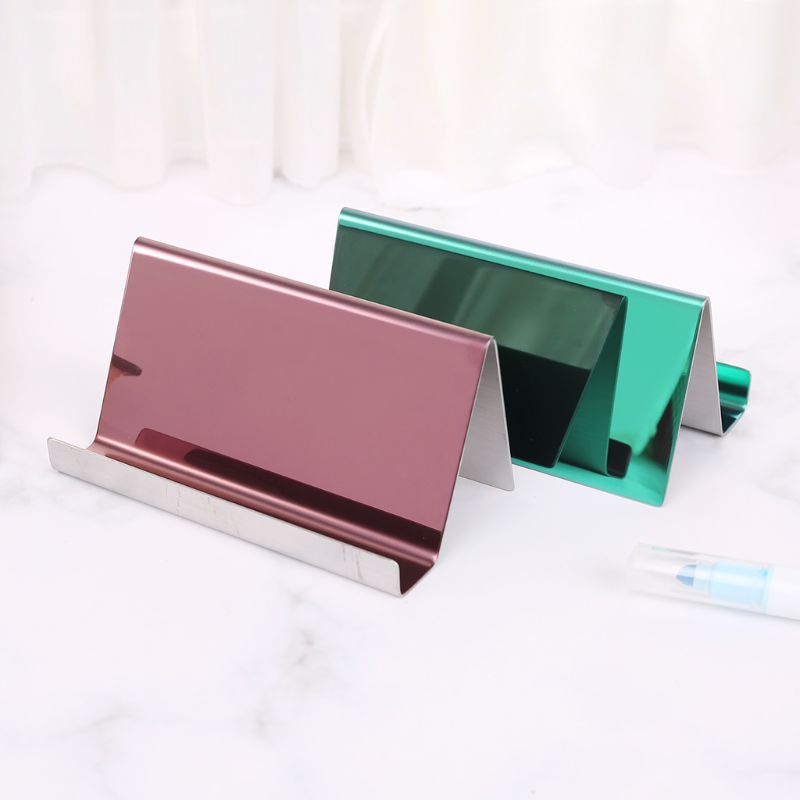 Stainless Steel Office Business Name Card Holder Display Stand Rack Desktop Table Organizer 4 Colors