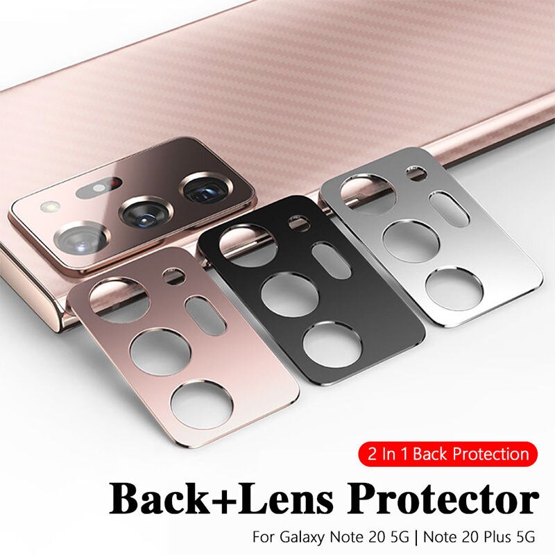 2in1 Back Camera Lens Beschermende Metalen Ring Case Voor Samsung Galaxy S21 Ultra Plus Note 20 Note20 5G Terug screen Protector Cover