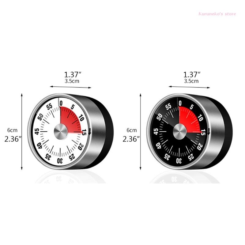 HX6D Stainless Steel Visual Timer Mechanical Kitchen Timer 60-Minutes Alarm Cooking Timer with Loud Alarm Magnetic Clock