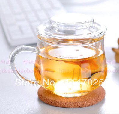 1Pc 280Ml Hittebestendige Glas Bloem Koffie Glazen Theepot Cup Os 0076