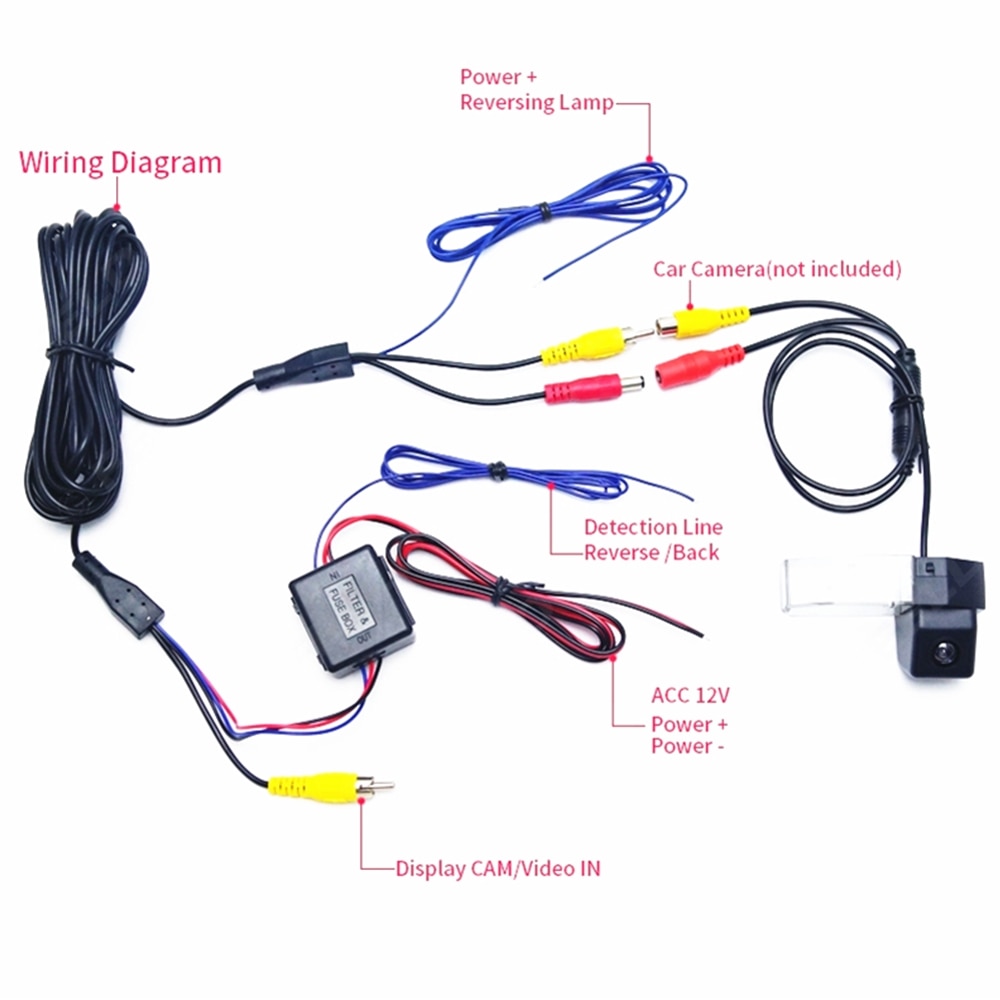 Current interference filter + 12V for reversing camera with clocked current (pulse width modulation)