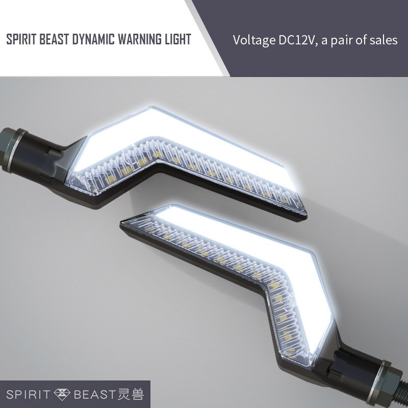 SPIRIT BEAST 12V Highlight Signal Lights LED Water Turn Signal Conversion Accessories Decorative Motorcycle Universal Indicator: White