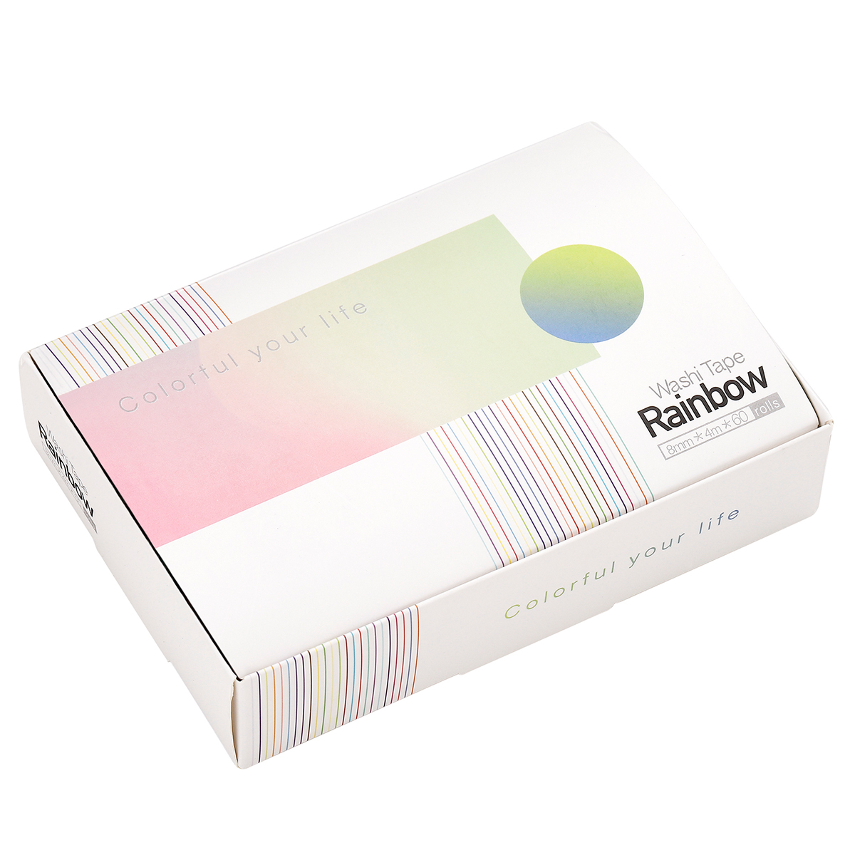 Agutape 60 stks/doos Regenboog Effen Kleur Japanse Masking Washi Papier Tape Lijm Afdrukken DIY Scrapbooking Deco Washi Tape Set