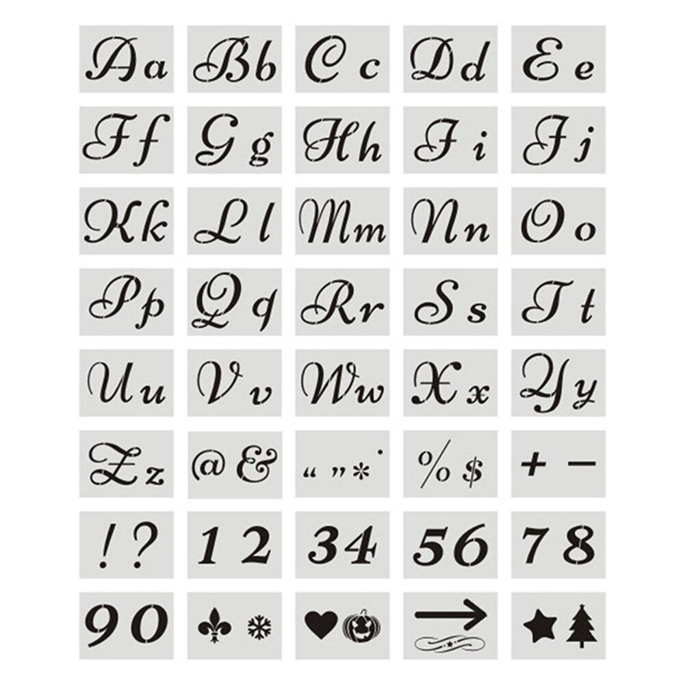 40 stk sæt engelske brevstencils til maling af skimmel alfabetskilte kalligrafi skrifttype små bogstaver genanvendelige pr