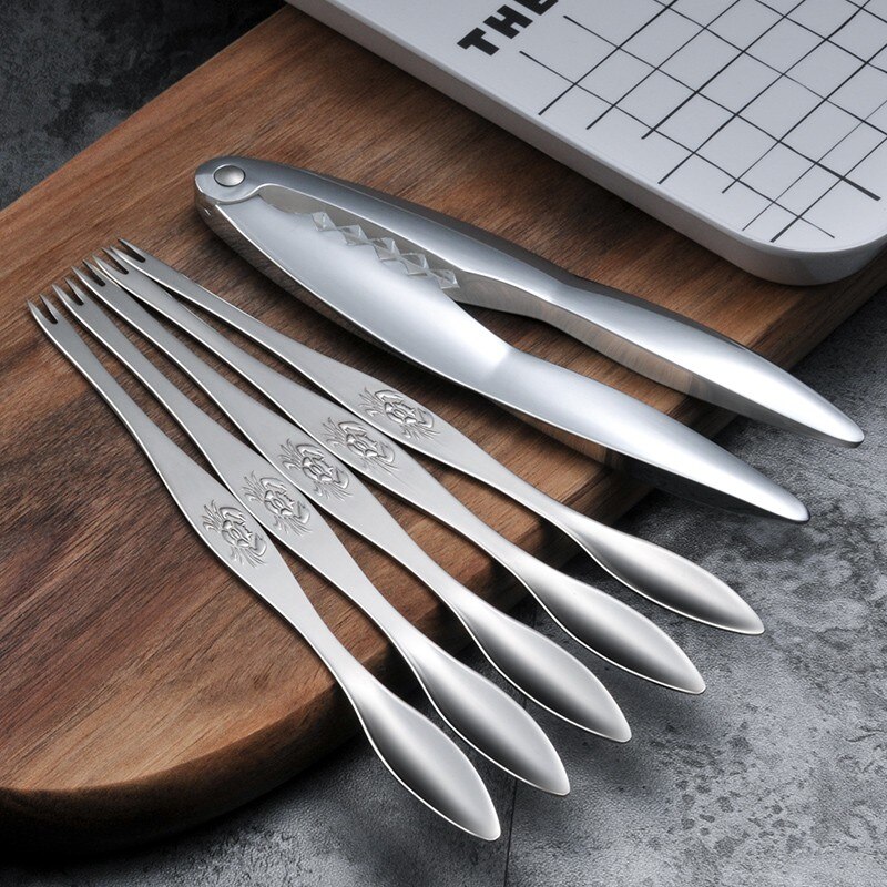 Aguja de acero inoxidable para mariscos, utensilio para mariscos, pinzas, tenedores, utensilios de cocina