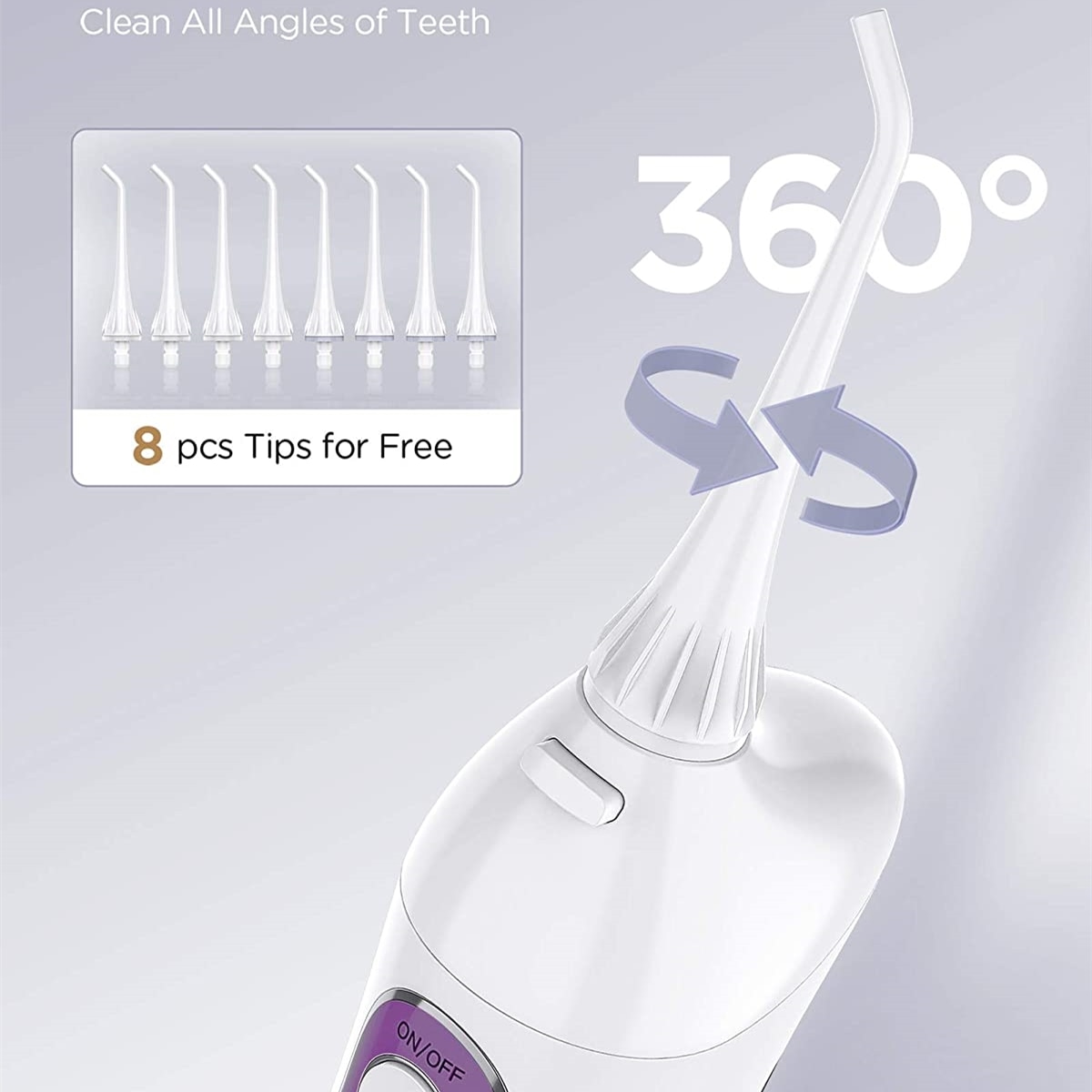 Fairywill tann tenner renser vanntett stor kapasitet elektrisk waterpik muntlig irrigator oppladbar bærbar flosser jetfly