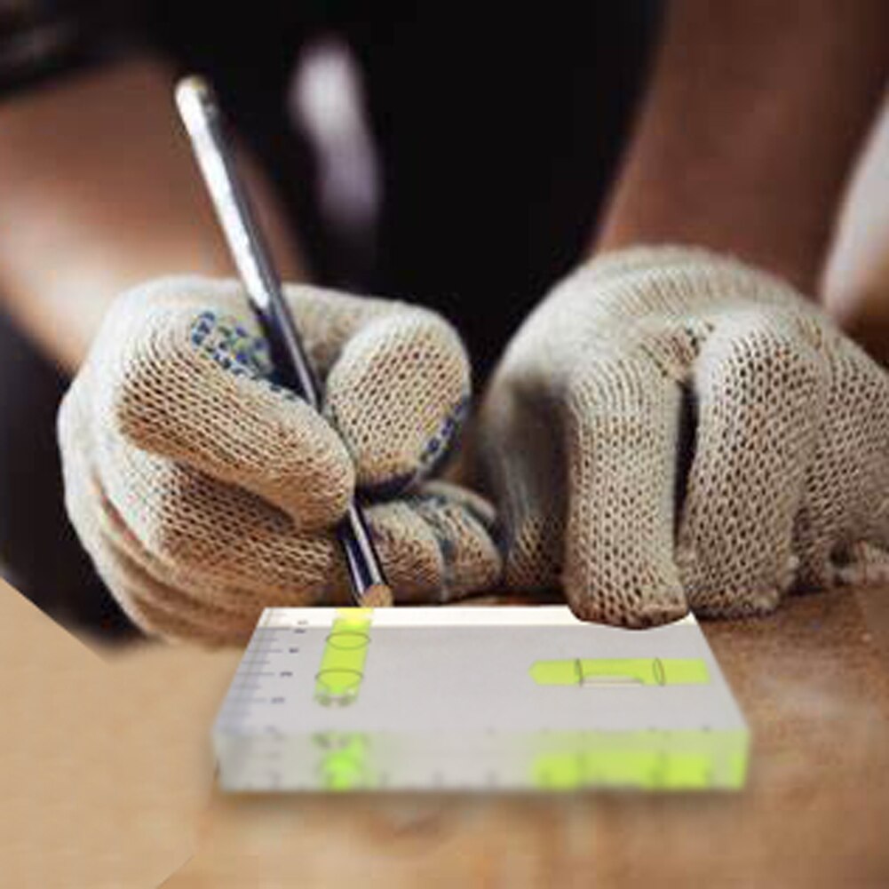 Nauwkeurige, multifunctionele, compacte mini-bouwset voor thuis, eendelige waterpas, eenvoudig te gebruiken handgereedschap, meters, transparant