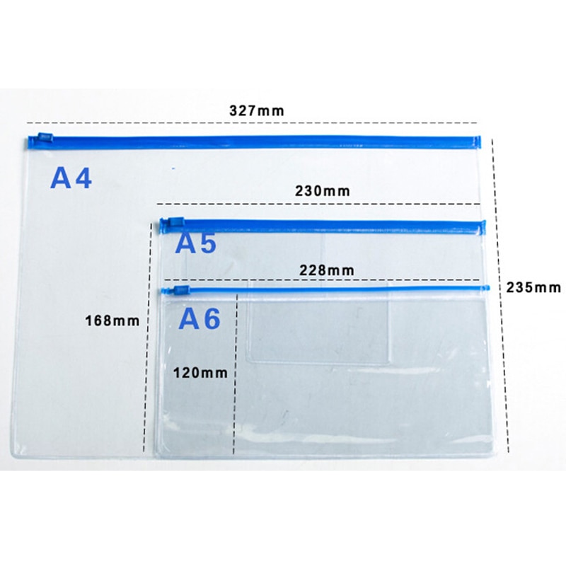 20pcs/set stationery A4/A5/A6 PVC transparent edge bags file bag Office & School Supplies Papelaria