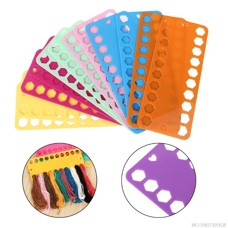 10pcs Embroidery Floss Thread Bobbins Plastic Cross Stitch Spool Storage Board Card Organizer Holder A22 21