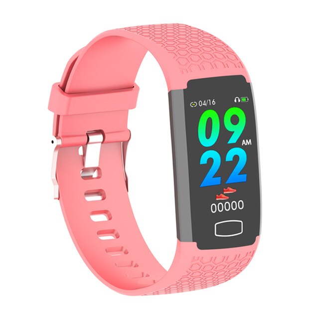 Onemix smart watch herre pulsmåler blodtryk fitness armbånd smart kvinde sportsur ios android counter: Lyserød