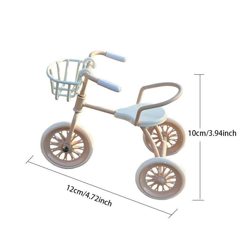 Miniature Iron Tricycle — Realistic Outdoor Bicycle, BJD/OB11 Accessory, Christmas, Thanksgiving, Graduation , Home Decor