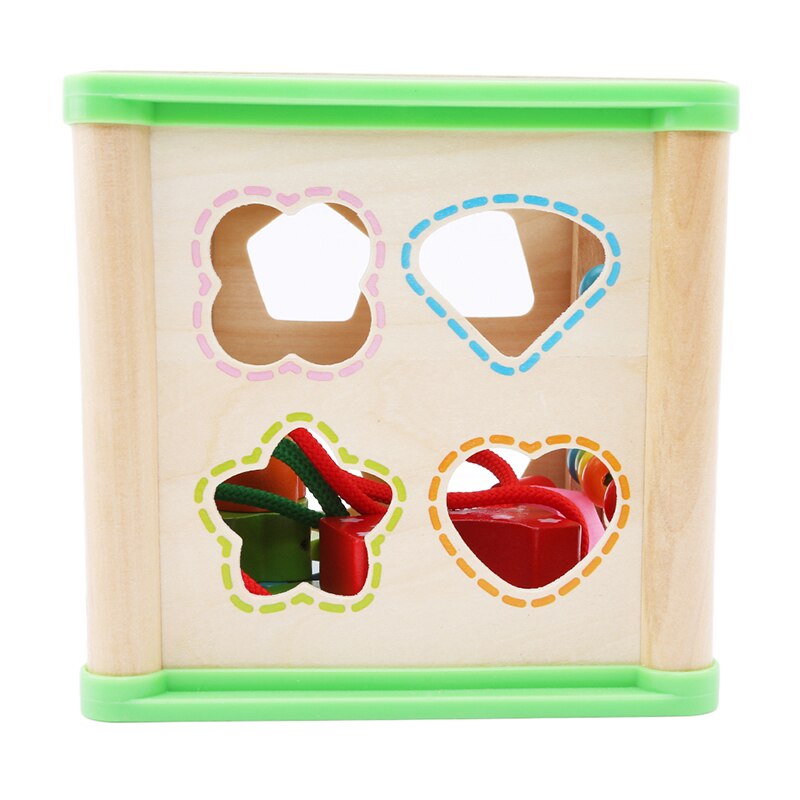 Kleurrijke Houten Math Rond Kraal Doolhof Letters Erkenning Abacus Klok Multifunctionele Vier Zijden Schat Borst Onderwijs Puzzel