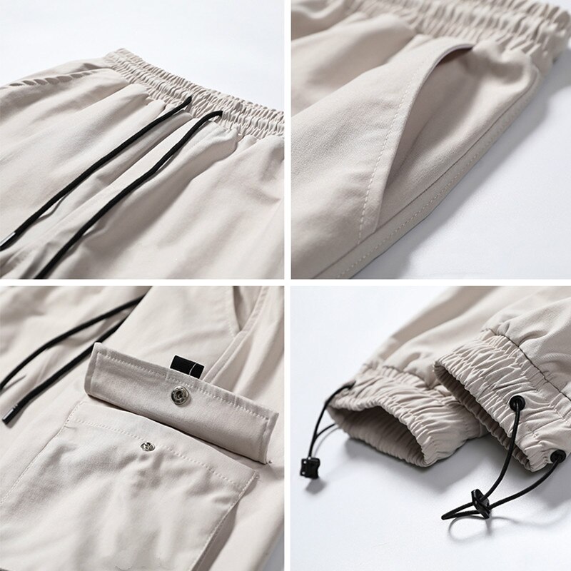 Cargobroek heren streetwear broek baggy heren hiphop joggingbroek enkellange broek casual pantalon homme jeugd mannelijk zwart