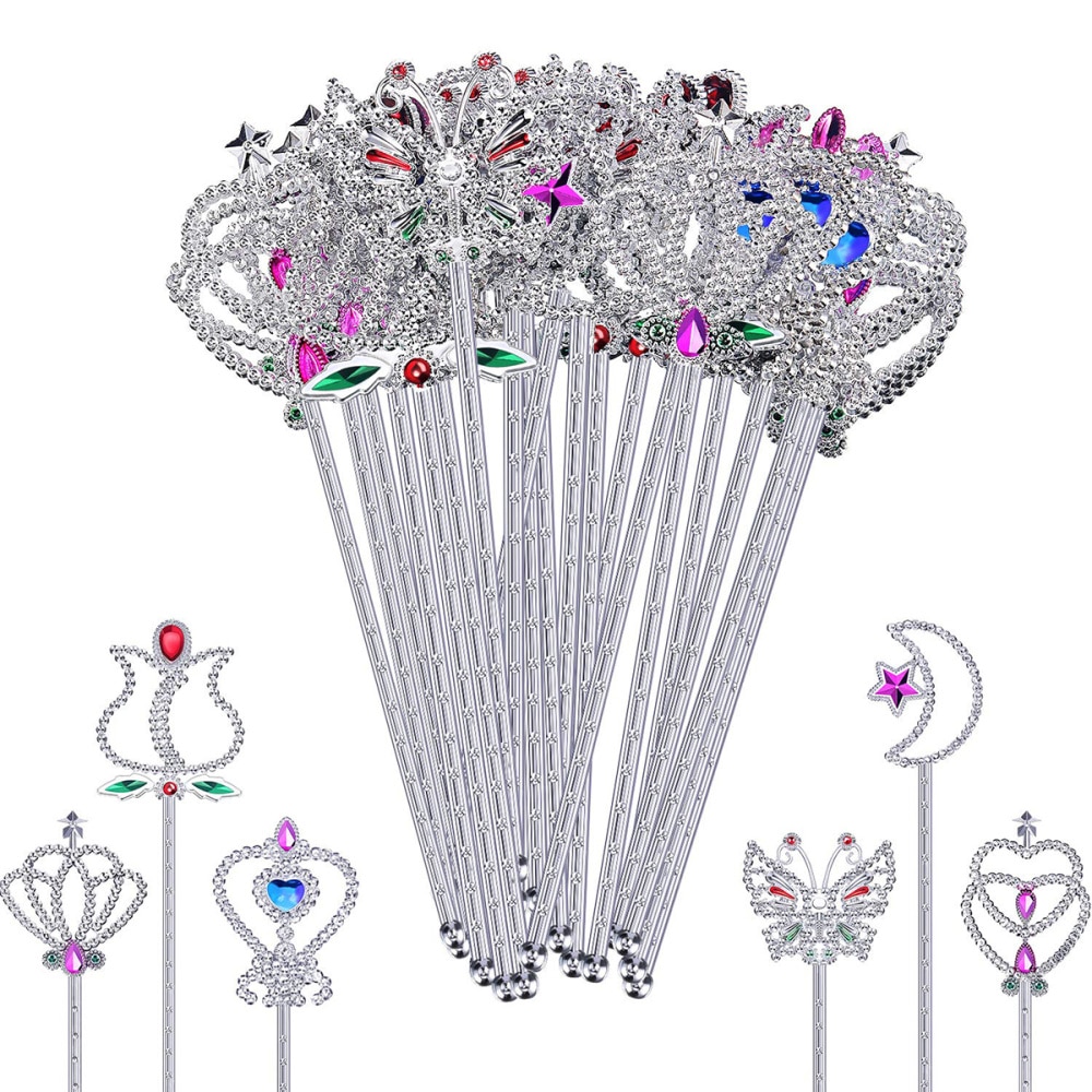 12/24Pcs Plastic Mooie Vlinder Wands Rose Magic Hart Angel Fairy Stick Voor Meisjes Verjaardagsfeestje Cosplay bruiloft Cos