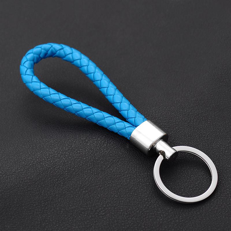 Goede prijs Handgemaakte Heren Lederen Sleutelhanger onder $1 Metalen sleutelhangers Sleutelhangers voor vrouwen Sleutelhouder Auto sleutelhanger lot: Acid Blue