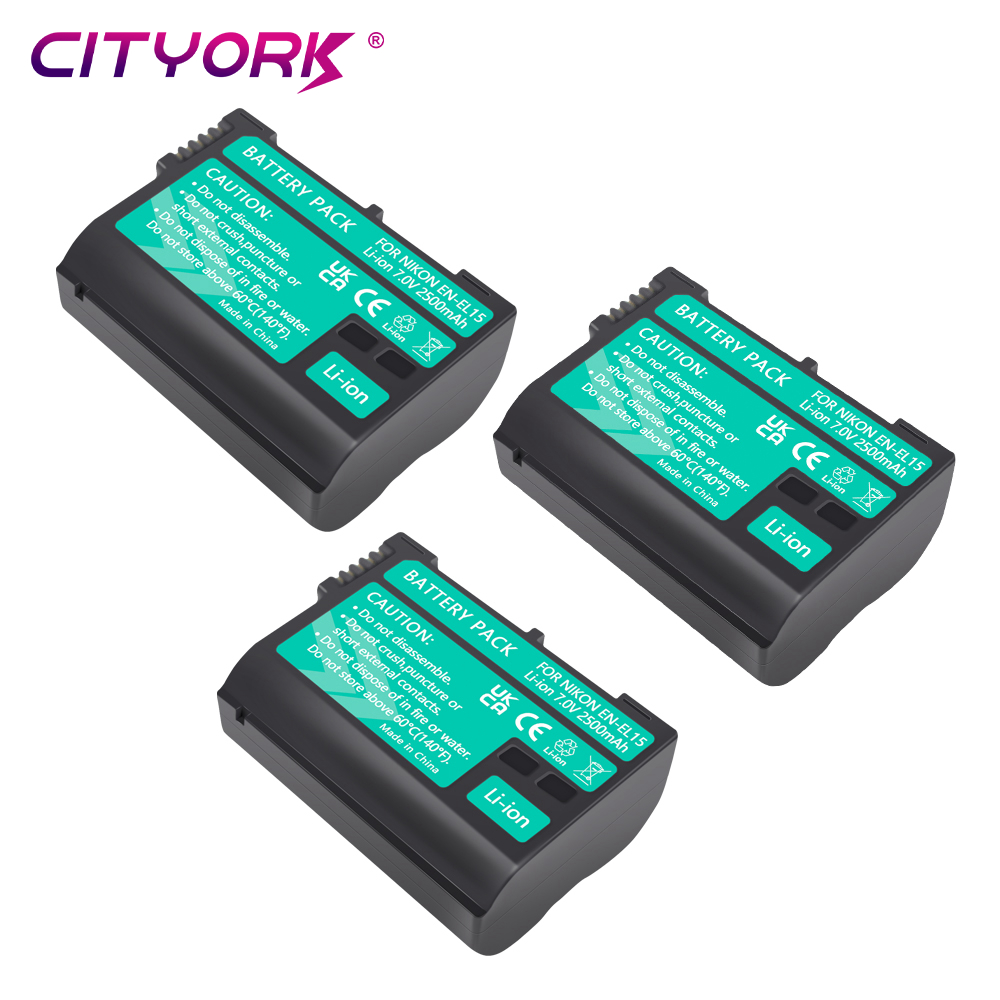 Cityork EN-EL15 enel15a en el15 kamera akku 2 in 1 ladegerät für nikon d600 d610 d800 d800e d810 d7000 d7100 d7200 v1: Blau