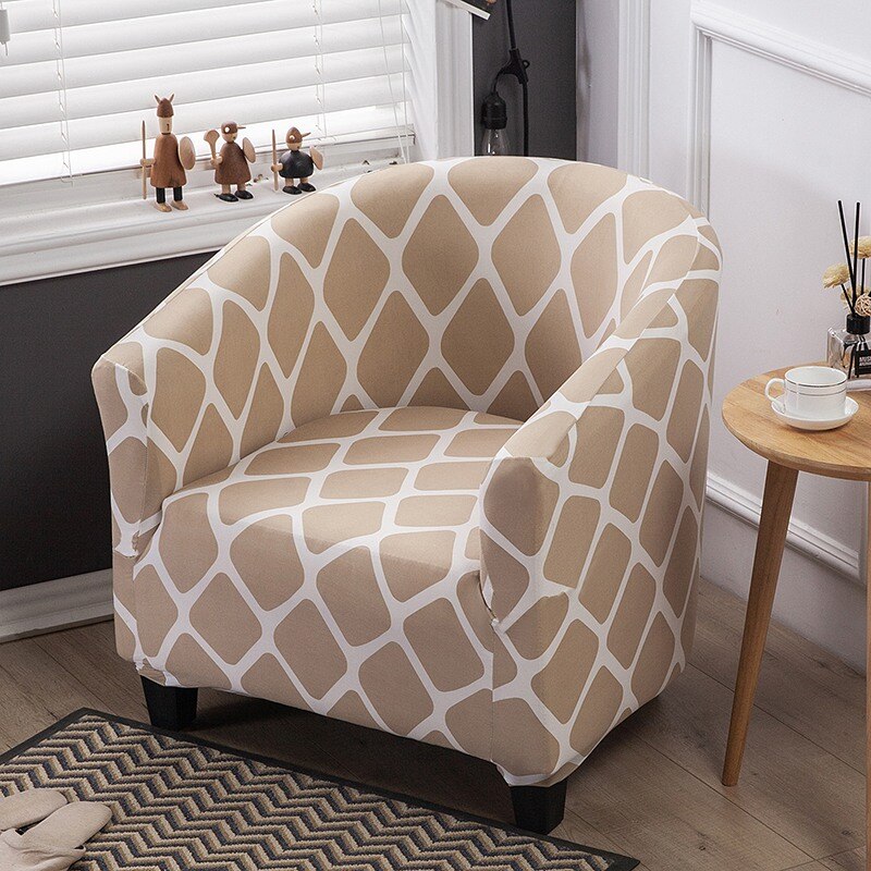 Venytettävä nojatuolin päällinen geometrinen amme kahvi sohvan päällinen klubituoli sohvan slipcover olohuoneen kodin huonekalujen suojaan