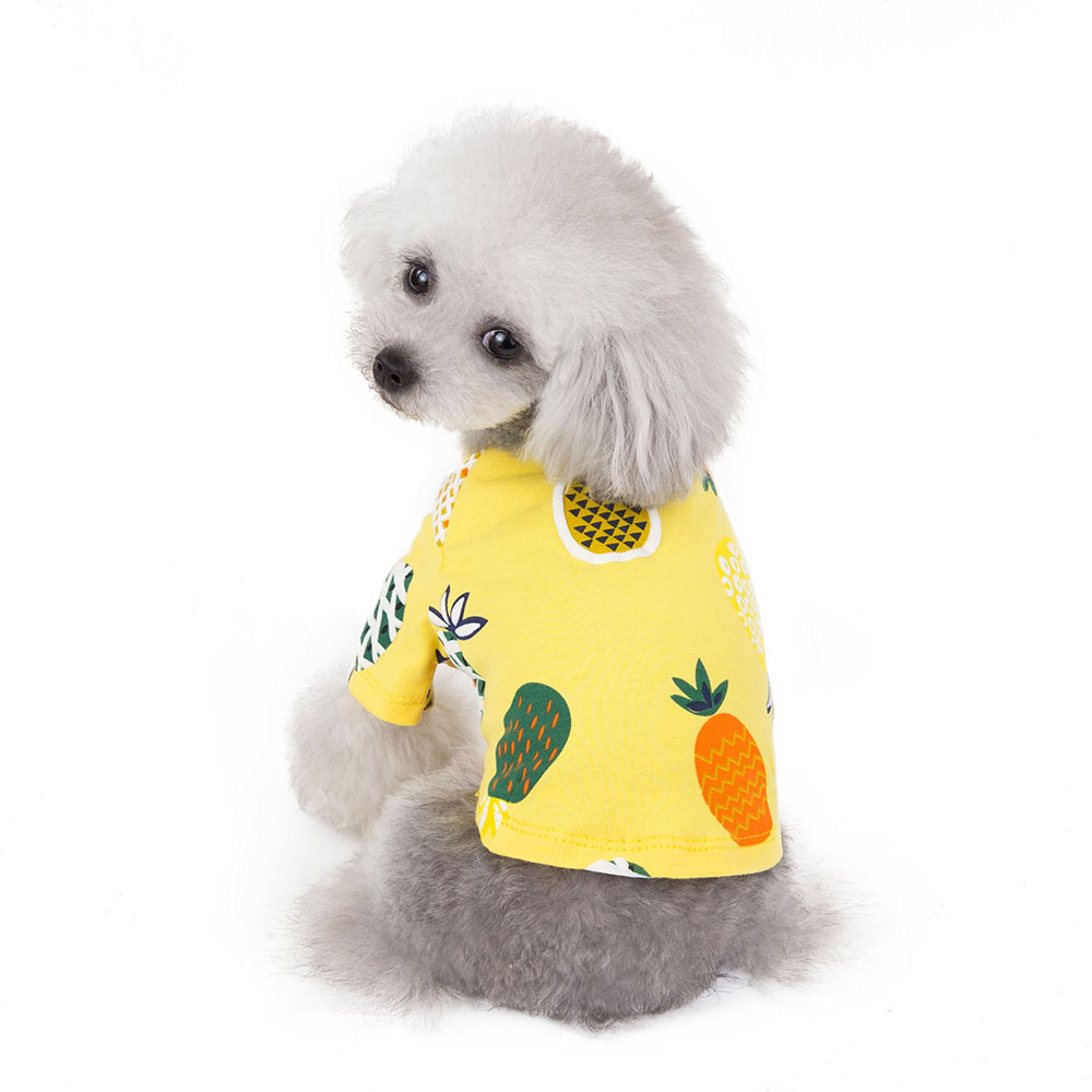 Huisdieren Hond Kleding Zomer Shirt Puppy Ananas Vest Kat T-shirt Voor Grote Kleine Honden Chihuahua Teddy S-XXL 29: Geel / XXL