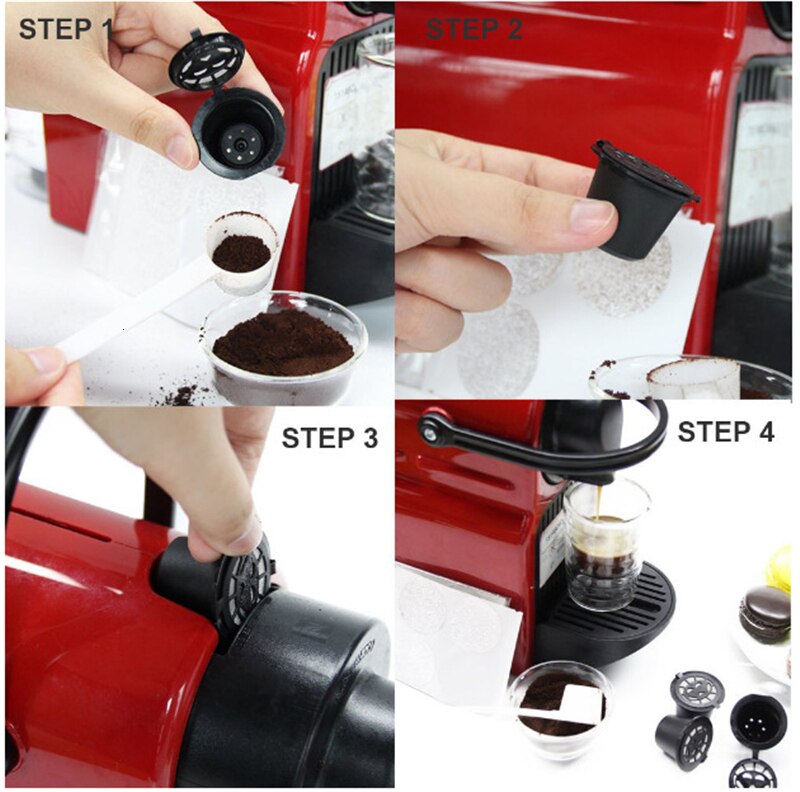 Vokory 3 stk /9 stk kaffe kapsel skal genanvendeligt refill filter plast til nespresso maskine kapsel filtre køkken tilbehør